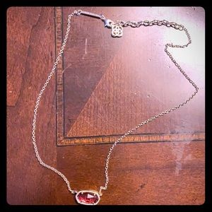 Elisa Necklace with Berry Clear Glass Stone
